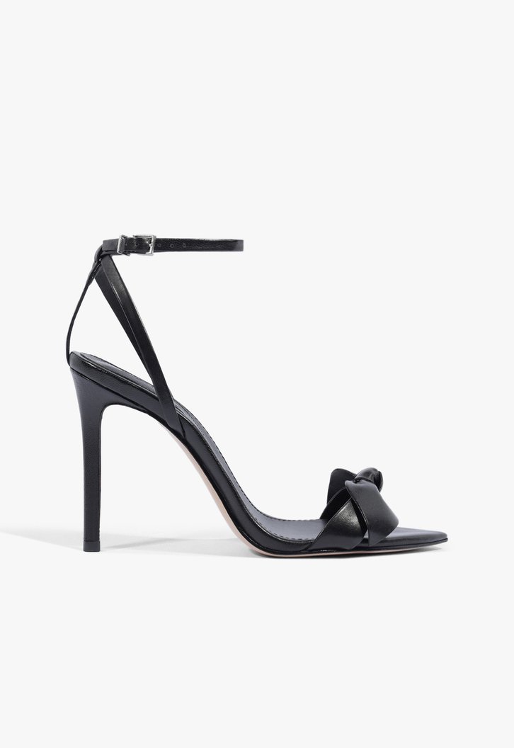 Sandália Salto Emily Metalizada Laço Preto | ZZ MALL
