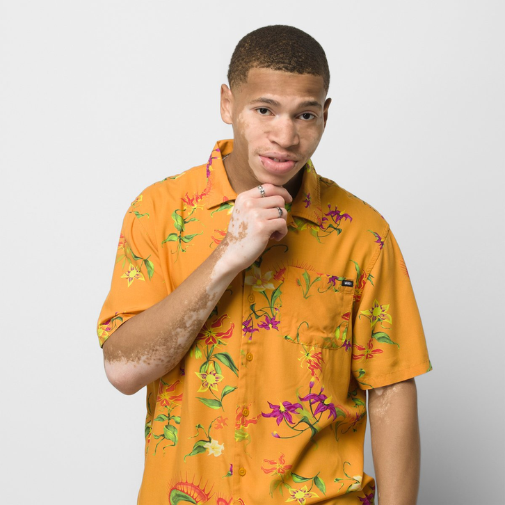 Camisa Vans Fatal Floral Ss Woven Golden Yellow