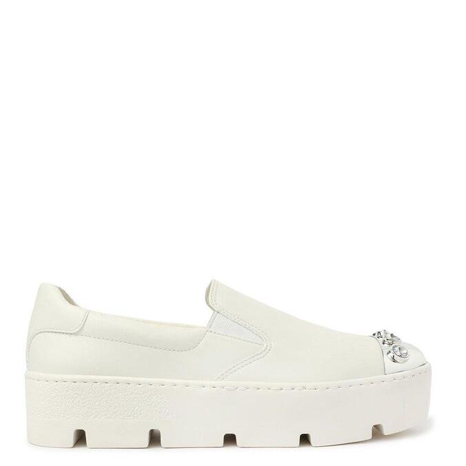 Compre Tênis Slip On Branco Couro Sola Alta Bianco Arezzo Online