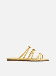 Rasteira Amarela Arezzo Tiras Duplas Nós