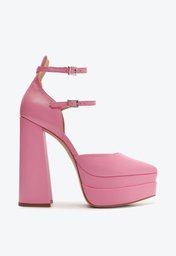 Sandália Meia Pata Rosa Schutz Elysee Couro
