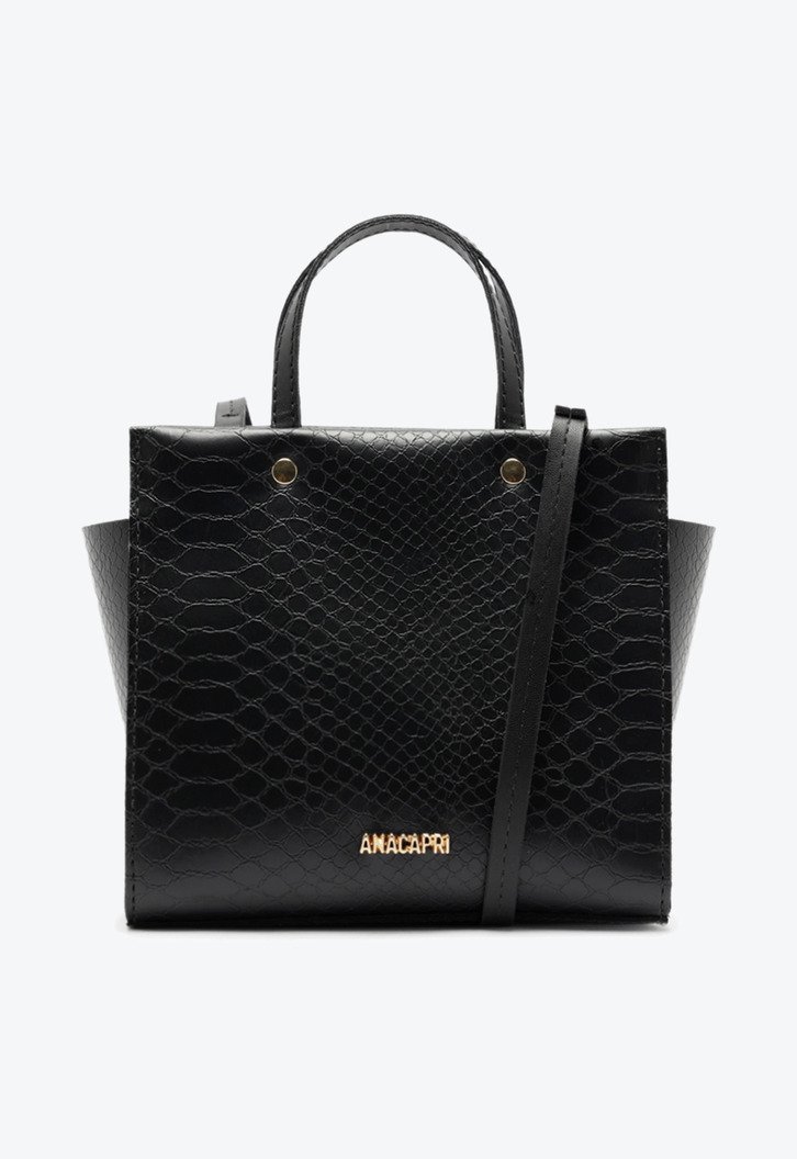 Bolsa Tote Preta Anacapri Média Básic