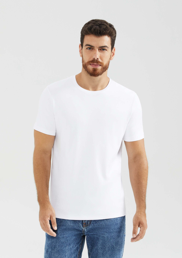Camiseta Branca Hering Manga Curta Super Cotton Pima
