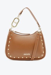 Bolsa Crossbody Marrom Anacapri Duas Alças Pequena Tachas