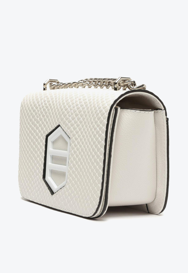 Bolsa Tiracolo Branca Arezzo Couro Snake Karen Pequena