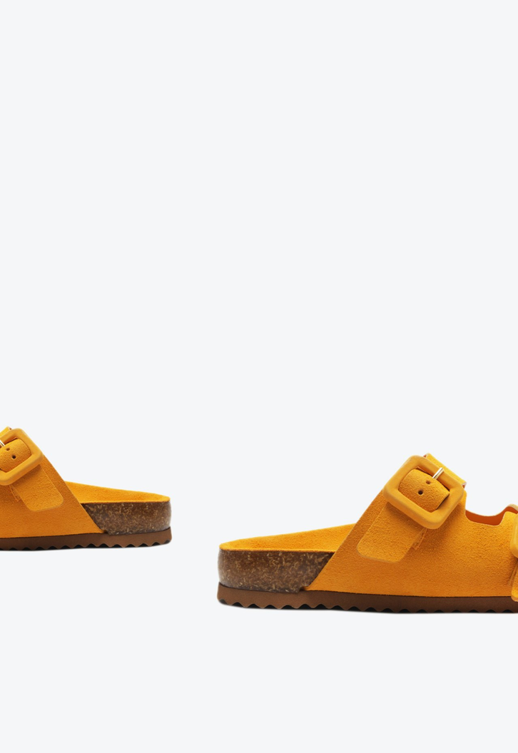 Sandália Papete Enola Suede Amarela