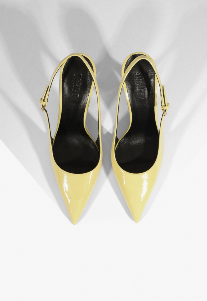 Slingback Elisha Pump Couro Amarelo
