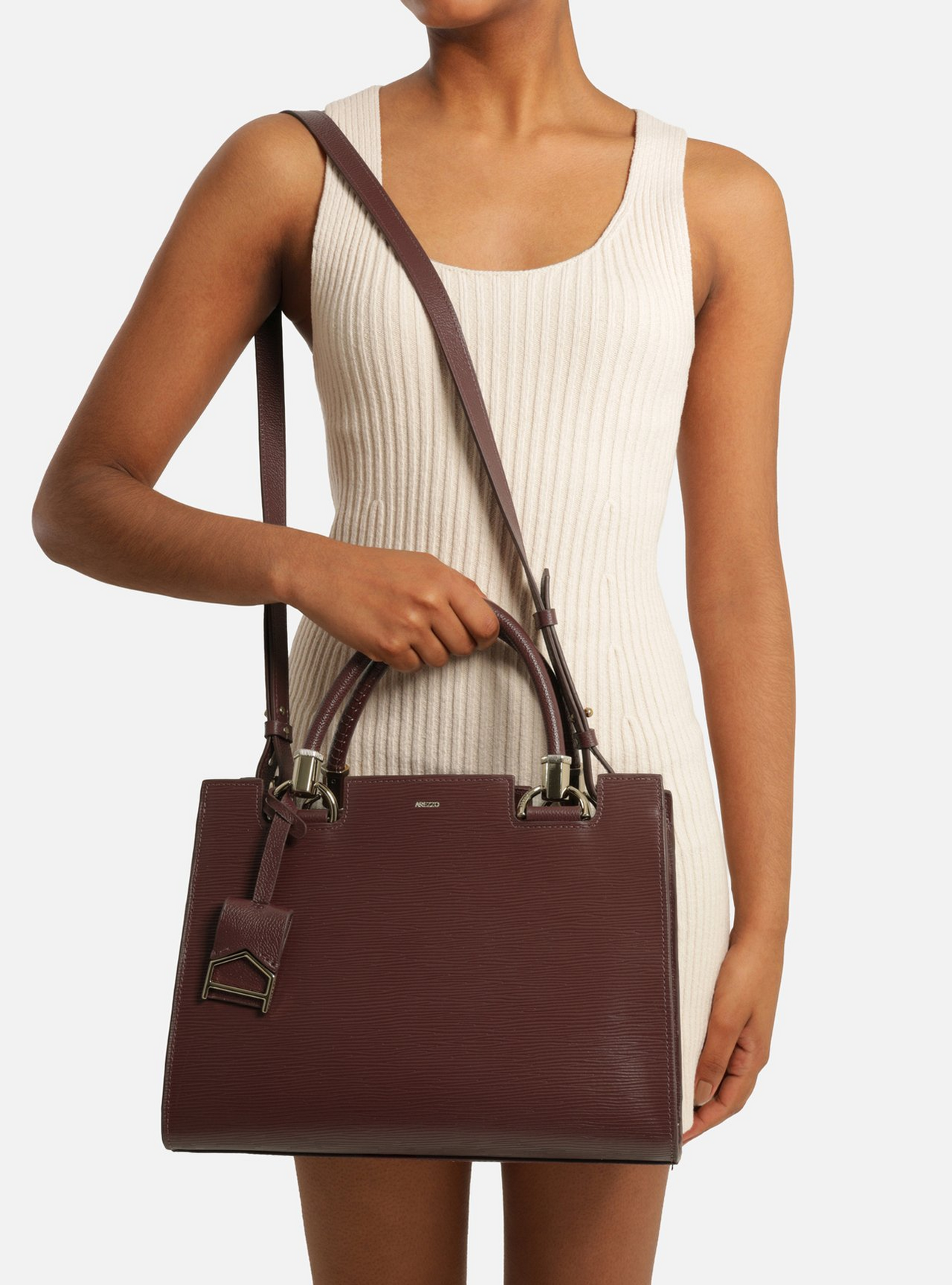 Bolsa Tote Bordô Couro Abraccio Grande | ZZ MALL