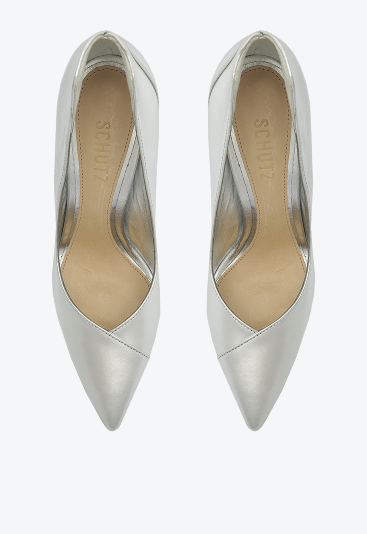 Sapato Scarpin Prata Schutz Salto Alto Arlette Couro | ZZ MALL Sapato Scarpin Prata Schutz Salto Alto Arlette Couro | ZZ MALL