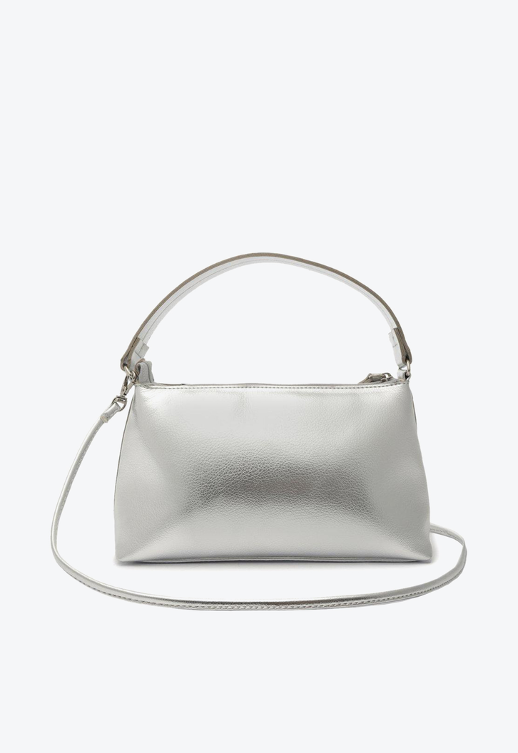 Bolsa Crossbody Prata Anacapri Baguete Média