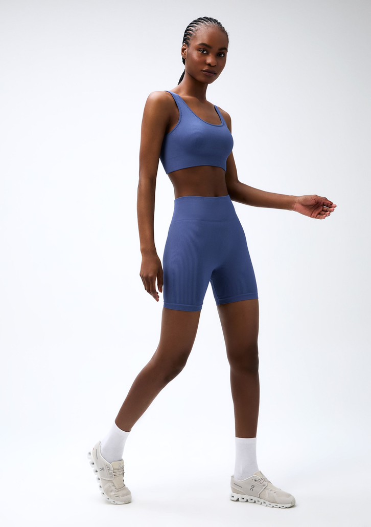 Bermuda Azul Hering Esportiva Biker Sem Costura