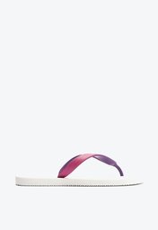 Chinelo De Dedo Branco E Roxo Arezzo Brizza