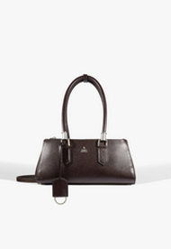 Bolsa Tote Lauren Média Couro Marrom | ZZ MALL