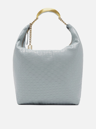 Bolsa Hobo Azul Arezzo Couro Tressê Grande Silvia Braz
