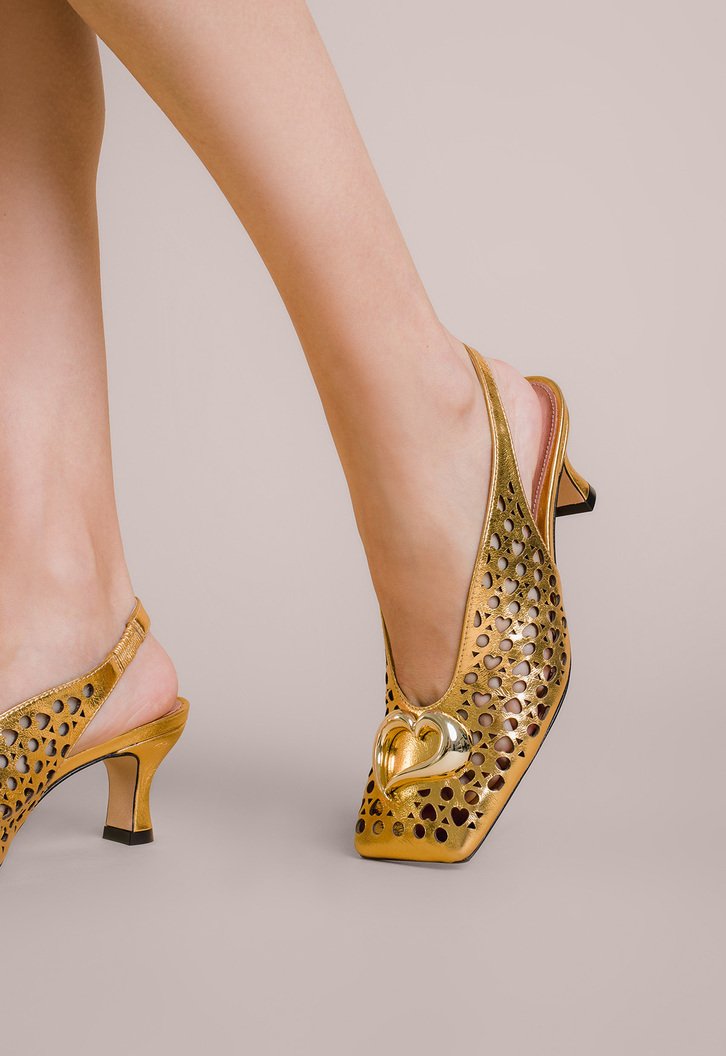 Slingback Dourado Vicenza Alba | ZZ MALL