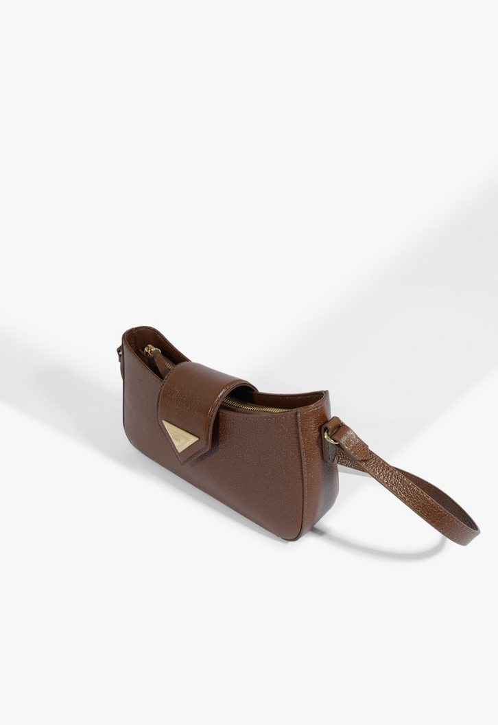 Bolsa Tiracolo Alyssa Couro Marrom | ZZ MALL