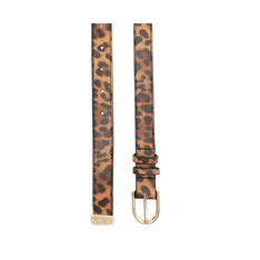 Cinto Fino Fivela Metálica Valentina Animal Print Onça