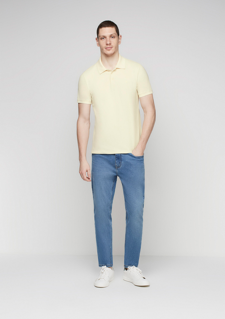 Camisa Polo Amarela Dzarm Em Malha Piquet