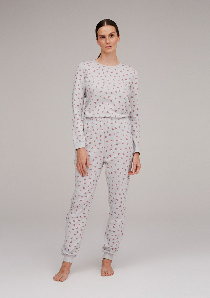 Pijama Cinza Hering Longo Estampado Em Malha Flamê