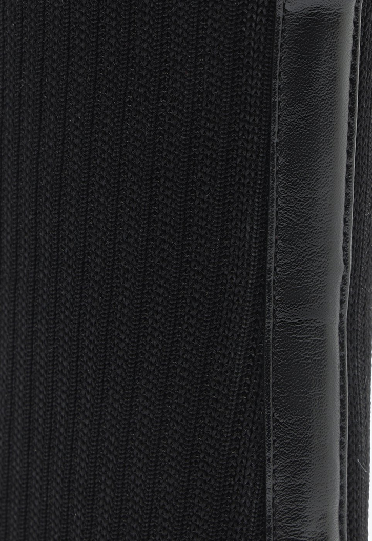 Bota Knit e Couro Preta