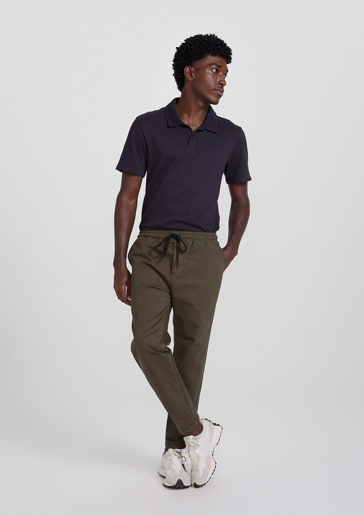 Calça Verde Militar Em Sarja Masculina Jogger