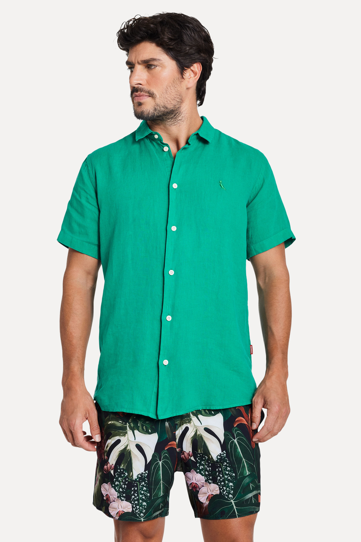 CAMISA VERDE RESERVA PF MC LINHO