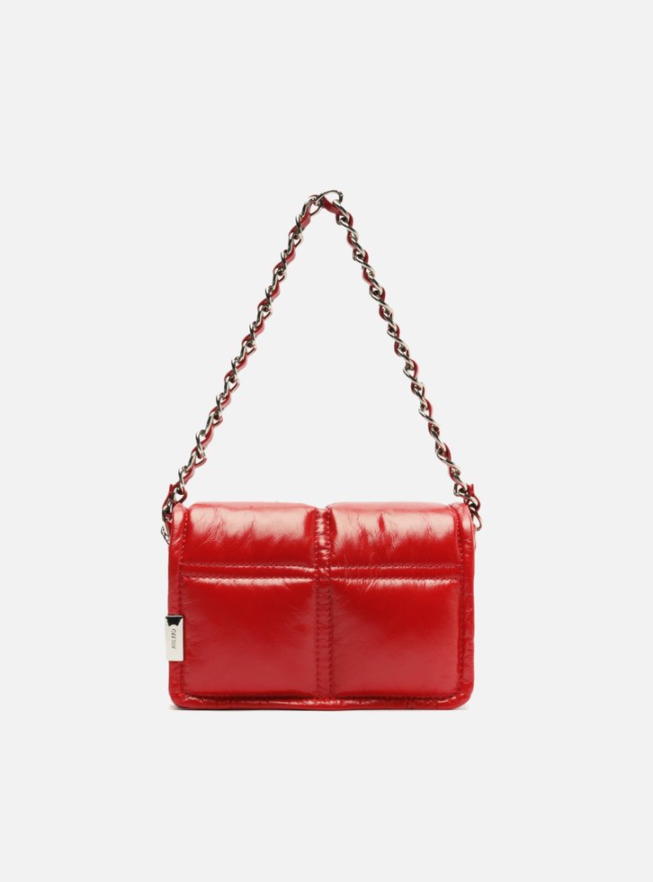 Bolsa Tiracolo Vermelha Arezzo Couro Puffy Pequena