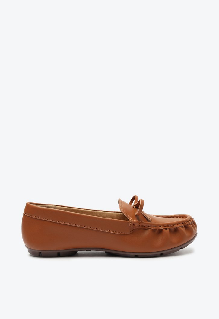 Mocassim Marrom Franzido Laço
