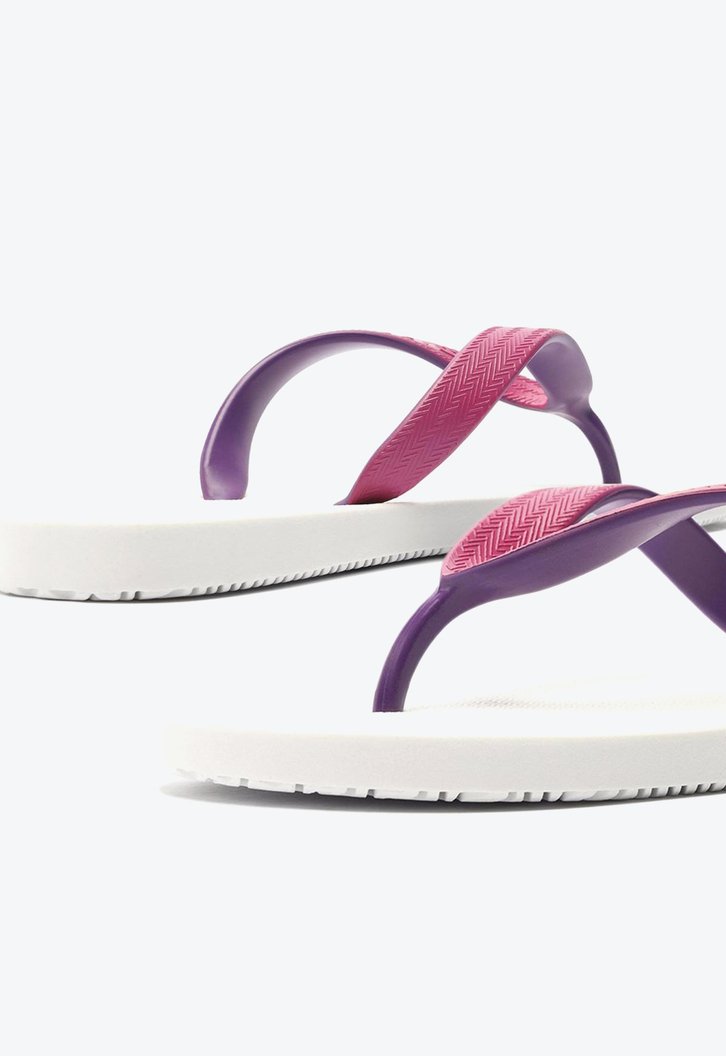 Chinelo De Dedo Branco E Roxo Brizza