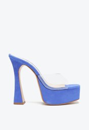 Sandália Mule Azul Schutz Vinil