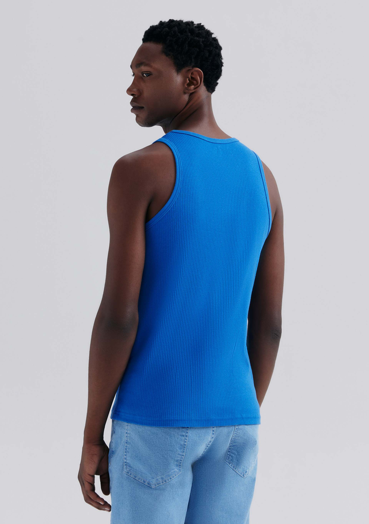 Regata Azul Royal Hering Básica Slim Em Ribana Canelada