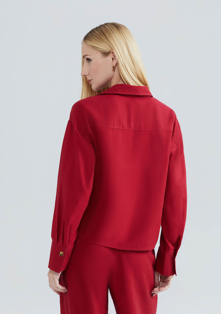 Camisa Vermelho Hering Manga Longa Eco