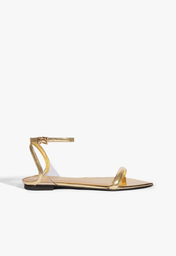 Sandália Dourada Schutz Skye Flat Couro