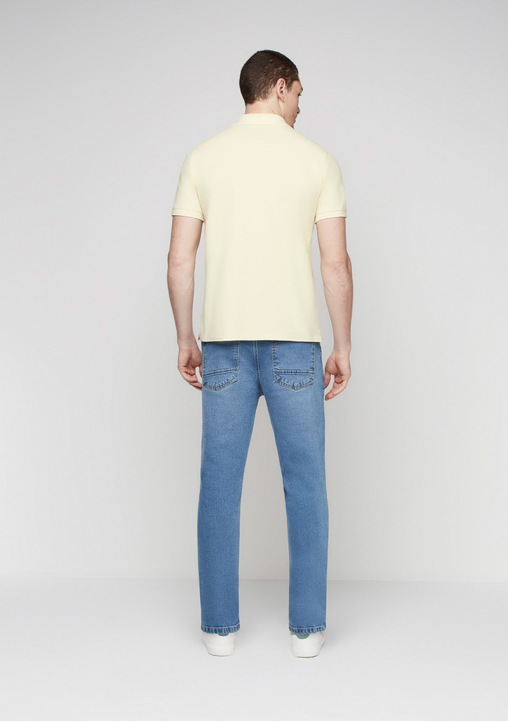 Camisa Polo Amarela Dzarm Em Malha Piquet