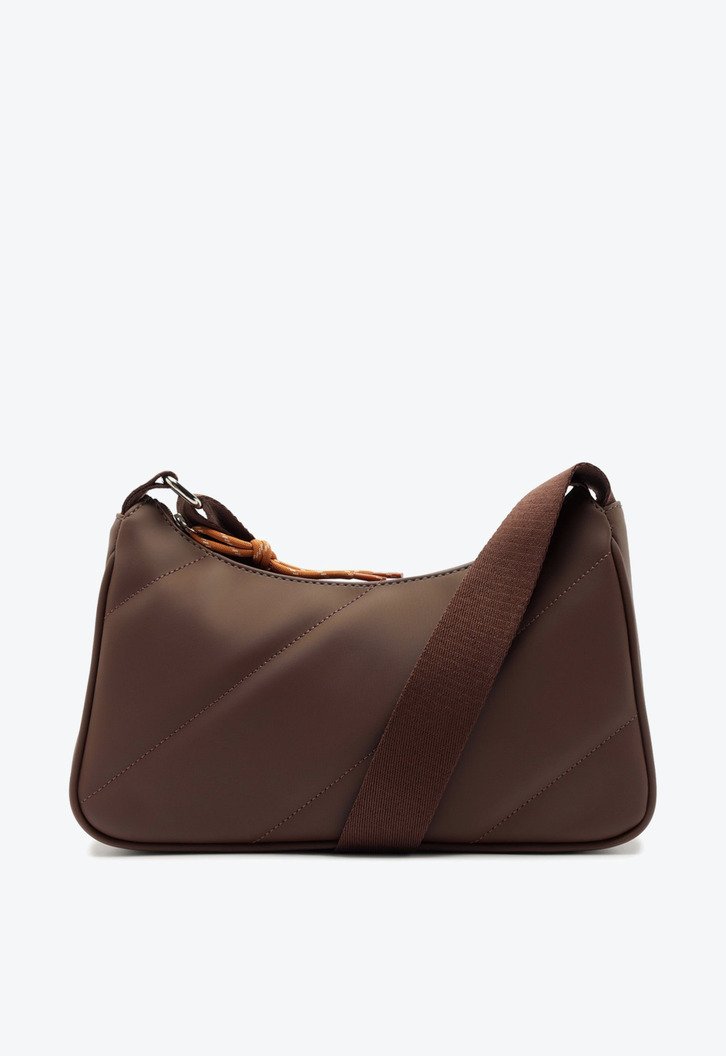 Bolsa Tiracolo Média Alça Gorgurão Marrom