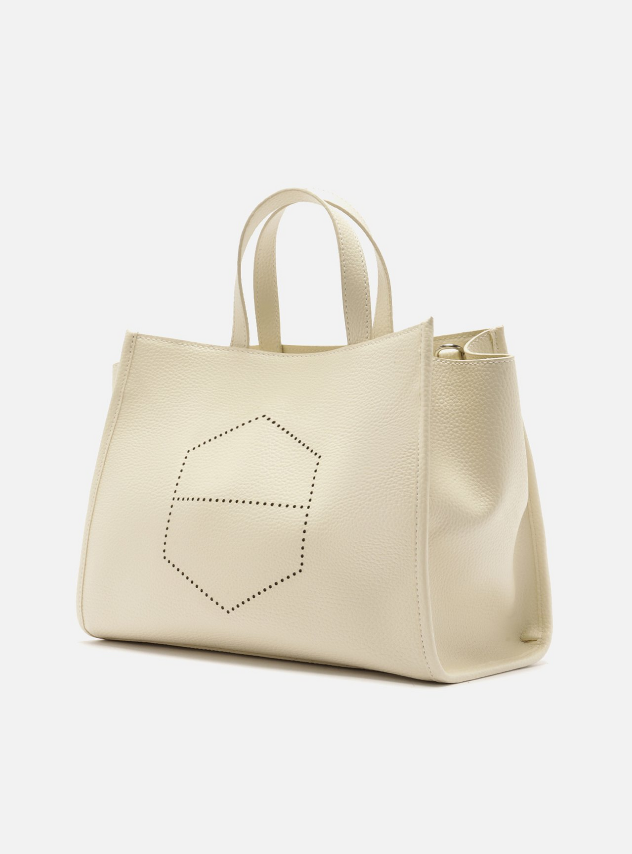 SCRE:EN ＜TOTE BAG＞（ white ） Bolsa Tote Branca Grande Logo Perfurado | ZZ MALL