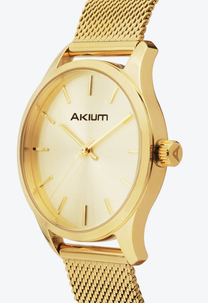 Relógio Dourado  Akium Cityrun Feminino Aço
