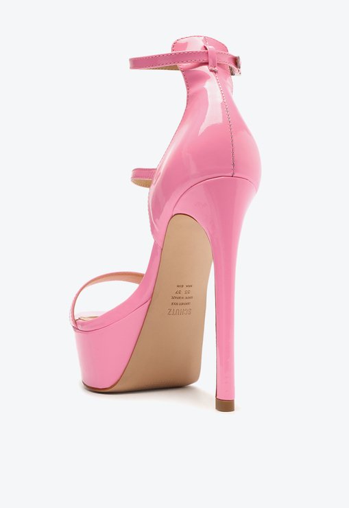 Sandália Meia Pata Verniz Rosa