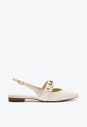 Sapatilha Branca Anacapri Slingback Maxi Tachas