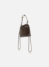 Bolsa Bucket Marrom Arezzo Couro Matelassê Pequena