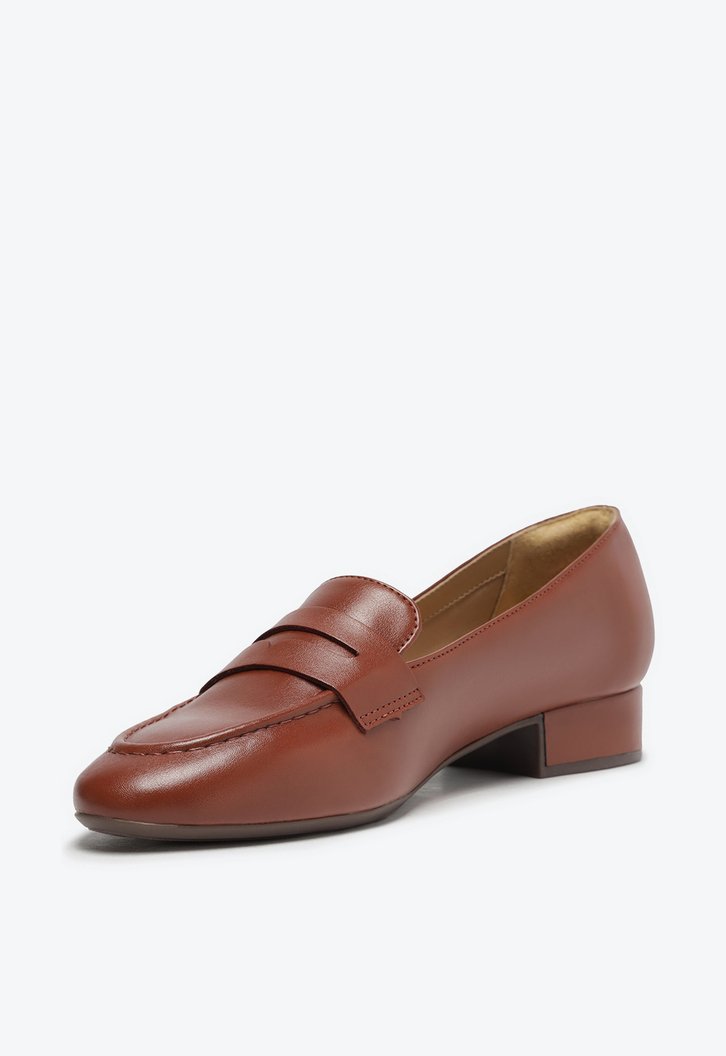 Sapato Salto Bloco Marrom Classy