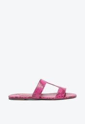 Rasteira Rosa Snake Anacapri Tira Única