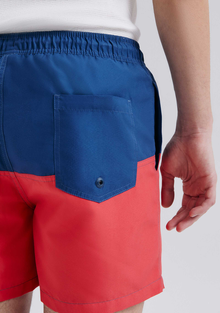 Shorts De Banho Vermelho Hering Masculino Com Recorte