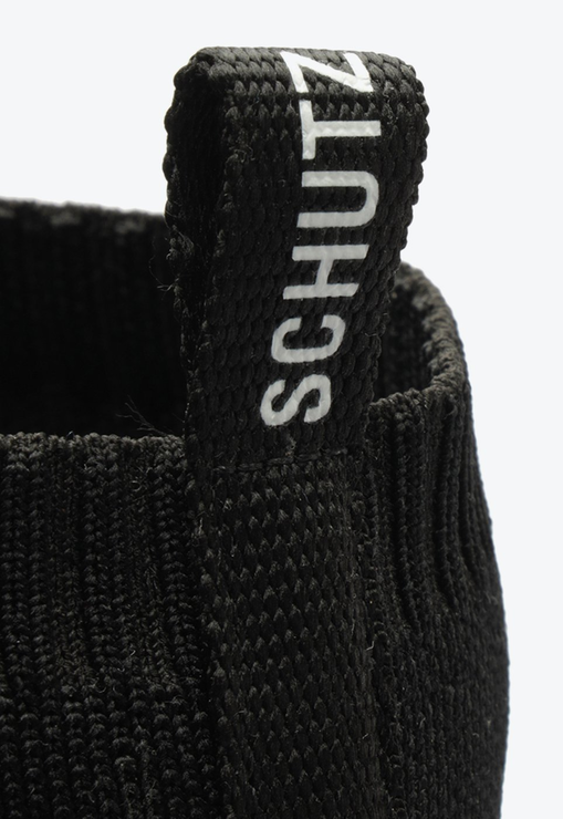 Bota Cano Alto Knit Preta