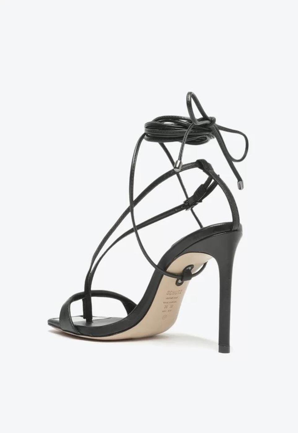 Sandália Preta Schutz Salto Alto Vikki Couro | ZZ MALL