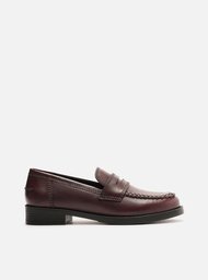 Mocassim Marrom Couro Bloco Costuras