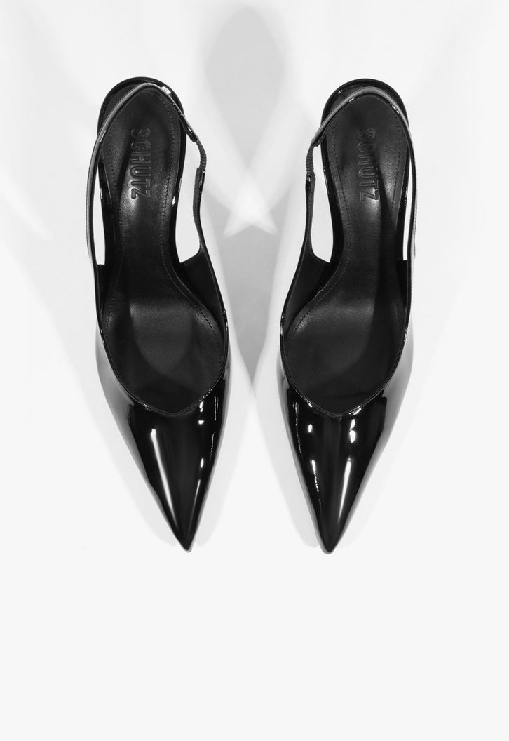 Scarpin Slingback Lexi Couro Preto