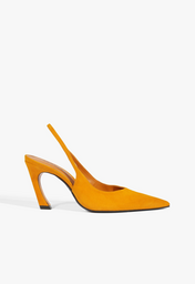 Scarpin Slingback Lexi Camurça Amarelo Mostarda