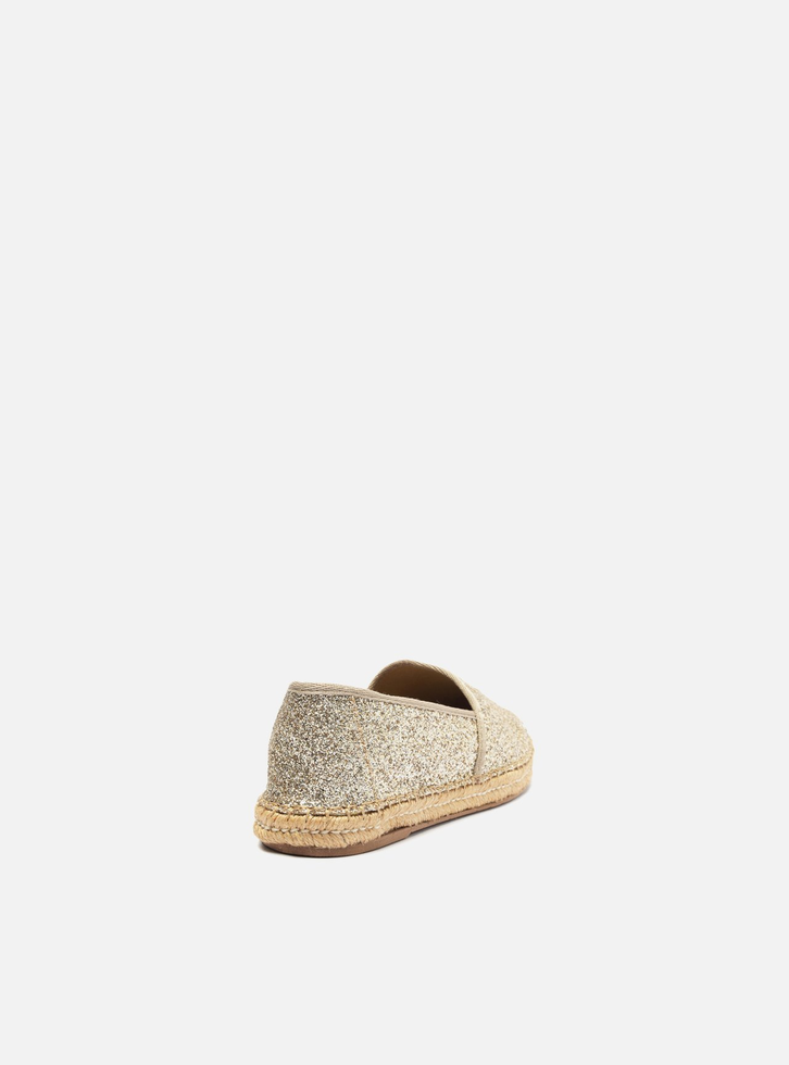 Espadrille Rasteira Dourada Arezzo Glitter Fechada