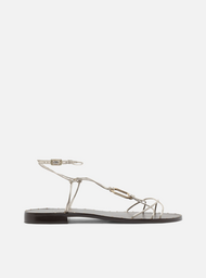 Sandália Rasteira Dourada Tiras